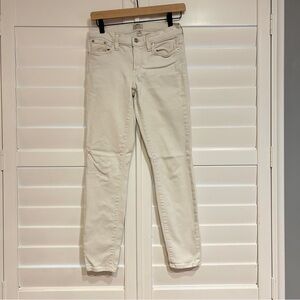 J Crew Toothpick Jean White Size 25